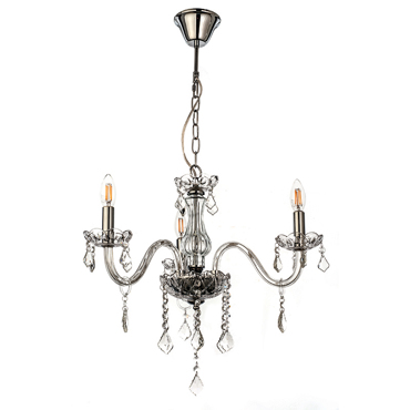 INLIGHT 3ΦΩΤΟΣ ΠΟΛΥΕΛΑΙΟΣ ΓΥΑΛΙΝΟΣ ΔΙΑΦΑΝΟΣ ΜΕ ΚΡΥΣΤΑΛΛΑ E14 Φ55cm 5314-3